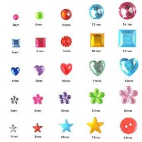 Strass Autocollant pour Enfants Filles, Pierres Précieuses Adhésif Cristal de Strass Gem Autocollants à Paillettes, Acrylique