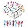 MWOOT 30 Feuilles Papillon Nail Art Stickers Decals, Mixte Butterfly Autocollants de Transfert à Eau DOngles Décalcomanies P