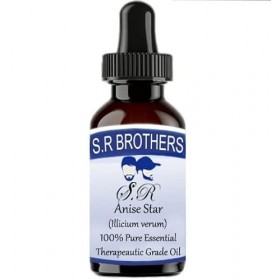 S.R Brothers Anise Star Illicim verum Pure & Natural Therapeutic Grade Essential Oils 50ml PLASTIC With Dropper