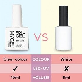 Gel pour foils Mylee - Gel adhésif Nail Art pour ongles, vernis à ongles UV/LED pour décoration dongles, Stickers de Nail Ar