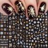 JMEOWIO Noel Stickers Ongles Nail Art 8 Feuilles Flocon de Neige Autocollants Ongles Autoadhésif Deco Ongle Nail Art Design M