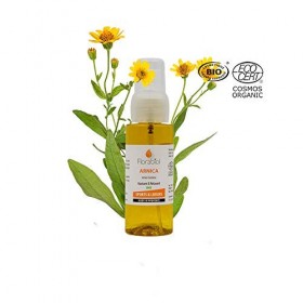Huile végétale dArnica- 50 ml - FLORABIOL, Certifiée bio par Ecocert, Cosmos Organic, macération longue