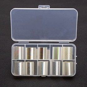 Lot de 10 Rouleaux de Manucure Holographique Feuille de Transfert Brillant Autocollants Autocollants Stickers Décalcomanies N