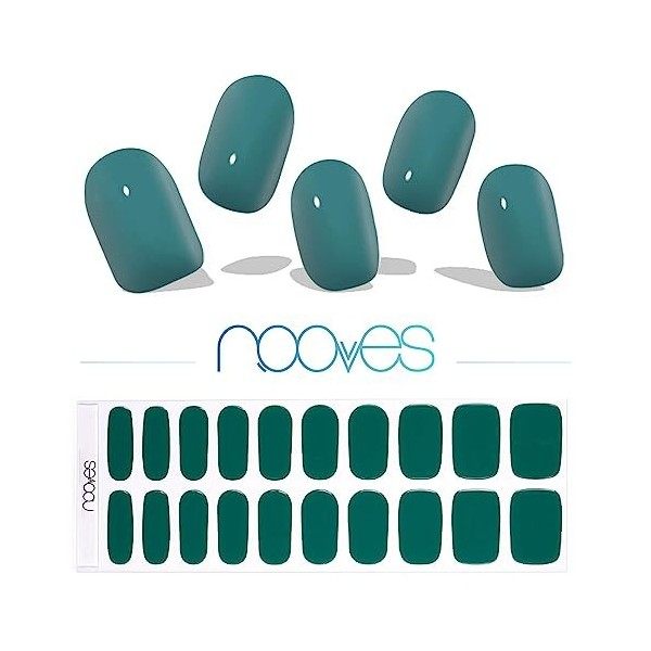 NOOVES NAILS Feuilles à Ongles en Gel Précuré Premium - Emerald Oasis - Vert | Bandes À Ongles Gel Semi-Permanent| Autocollan