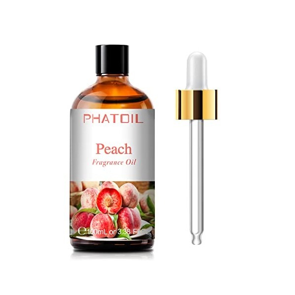 PHATOIL Huile Essentielle Pêche 100 ml, Huile Essentielle Fruit pour Diffuseur Humidificateur Aromathérapie, Huile Parfumée F