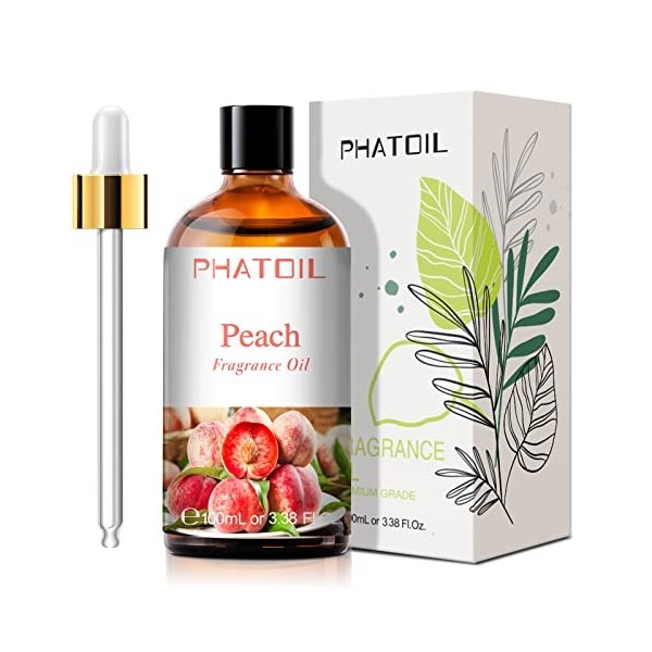 PHATOIL Huile Essentielle Pêche 100 ml, Huile Essentielle Fruit pour Diffuseur Humidificateur Aromathérapie, Huile Parfumée F