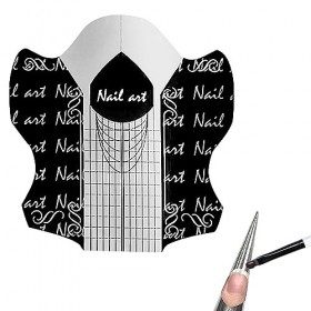 80 Pièces Nail Art Extension Stickers,Auto-Adhésif Ongles Forme,Papier pour Gel Nails Art,Nails Pochoirs de Modelage pour Ext