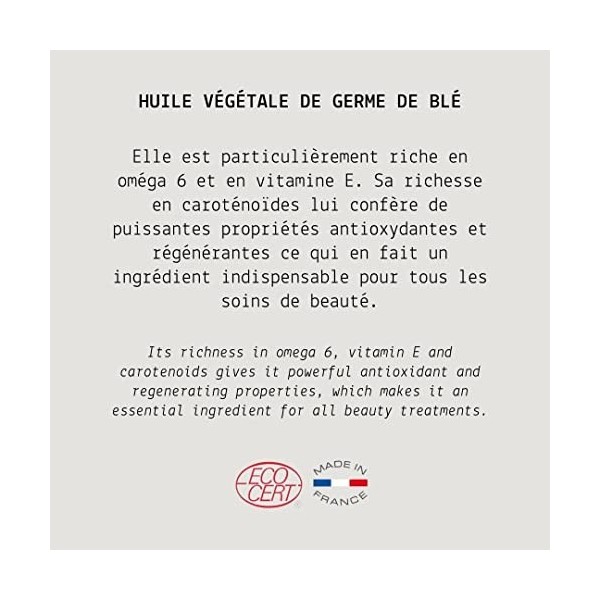 Huile végétale de Germe de Blé - 100% Pure et Naturelle - MY COSMETIK - 50 ml
