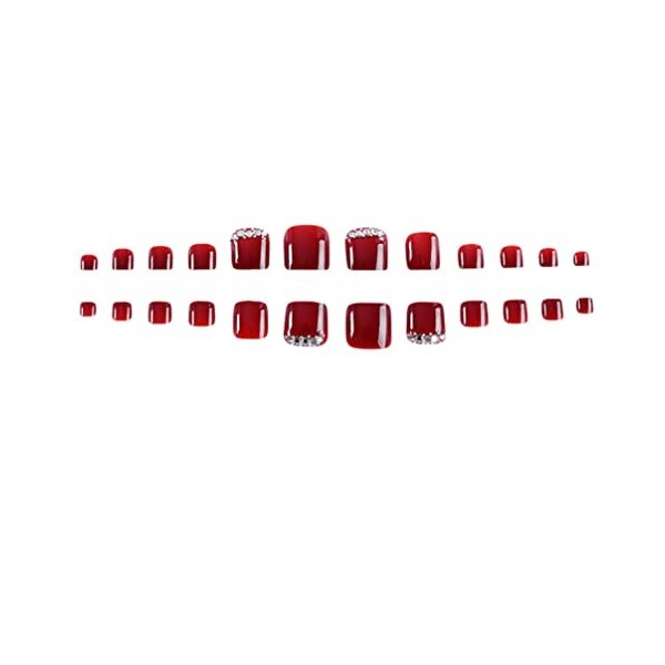 24Pcs Pied de Pouce Plus Malade Auto-Adhésif Couverture Complète 3D Diamant Orteil Nail Art Wrap Orteil Bandes Dongles Brico