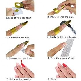 Lot de 500 pochoirs à ongles autocollants - Pochoirs de modelage autocollants pour ongles en gel et ongles - Pochoirs dorés