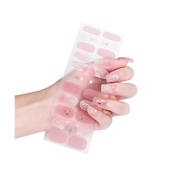 22 Pièces/paquet Bandes Vernis À Ongles Pour Femmes Bandes Vernis À Ongles Multicolores Autocollants Pour Ongles En Acrylique