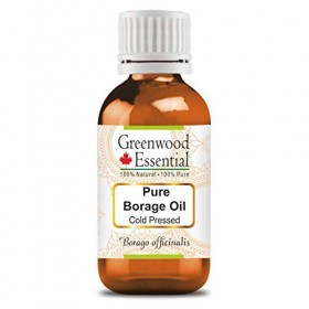 Greenwood Essential Pur Bourrache Huile Borago officinalis 100% Naturelle de qualité Thérapeutique pressée à froid pour les