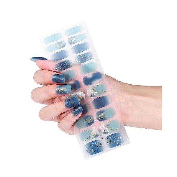 22 Pièces/paquet Bandes Vernis À Ongles Pour Femmes Bandes Vernis À Ongles Multicolores Autocollants Pour Ongles En Acrylique