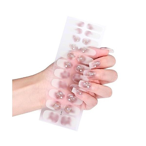 22 Pièces/paquet Bandes Vernis À Ongles Pour Femmes Bandes Vernis À Ongles Multicolores Autocollants Pour Ongles En Acrylique