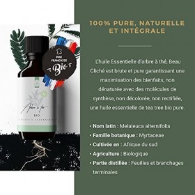 50ml Huile Essentielle Tea Tree BIO Arbre à thé/Melaleuca alternifolia - 100% Pure, Naturelle et Biologique - Embouteillée 
