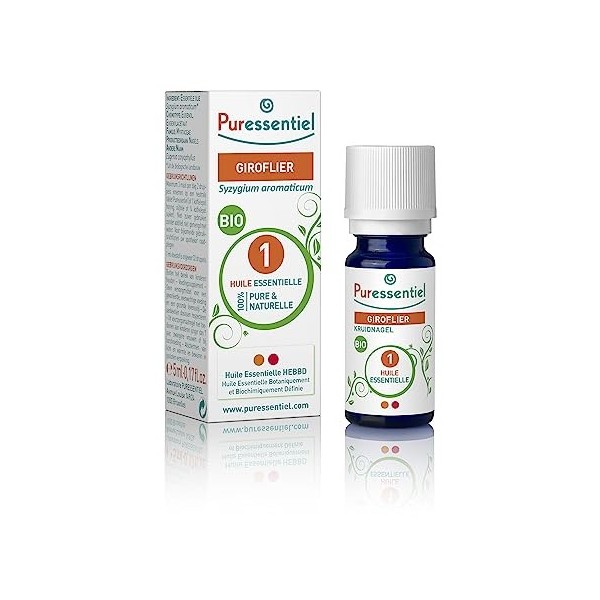 Puressentiel - Huile Essentielle Giroflier - Bio - 100% pure et naturelle - HEBBD - 5 ml, Liquide