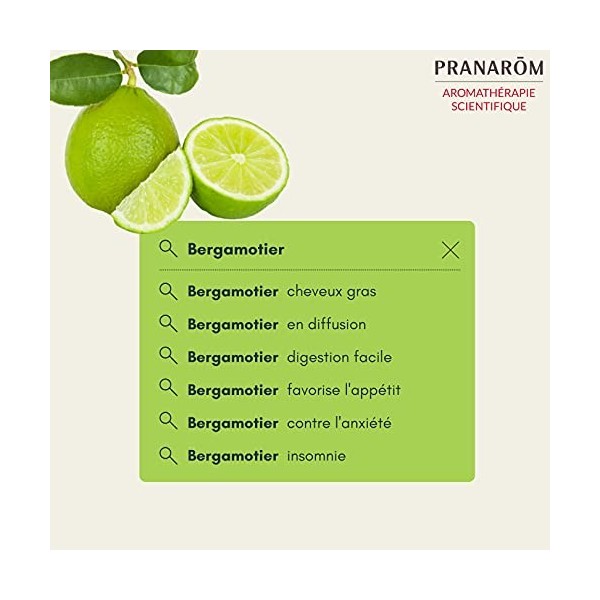 Pranarôm Huile Essentielle Bergamotier Bio Citrus Bergamia Zeste, 10 ml