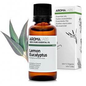 BIO - Huile essentielle EUCALYPTUS CITRONNÉ - 30mL - 100% Pure, Naturelle, Chémotypée et Certifiée AB - AROMA LABS Marque Fr