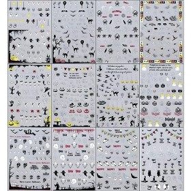 JMEOWIO Halloween Stickers Ongles Nail Art 12 Feuilles Autocollants Ongles Autoadhésif Deco Ongle Nail Art Design Manucure