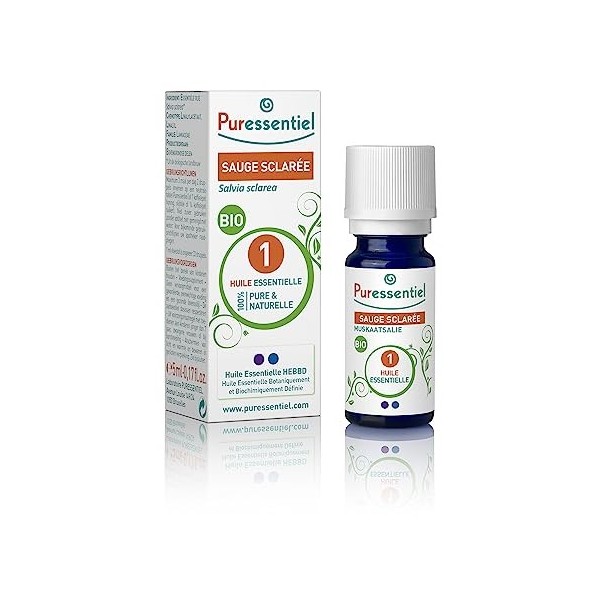 Puressentiel - Huile Essentielle Sauge Sclarée - Bio - 100% pure et naturelle - HEBBD - 5 ml