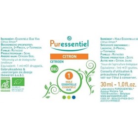 Puressentiel - Huile Essentielle Citron - Bio - 100% pure et naturelle - HEBBD - 30 ml