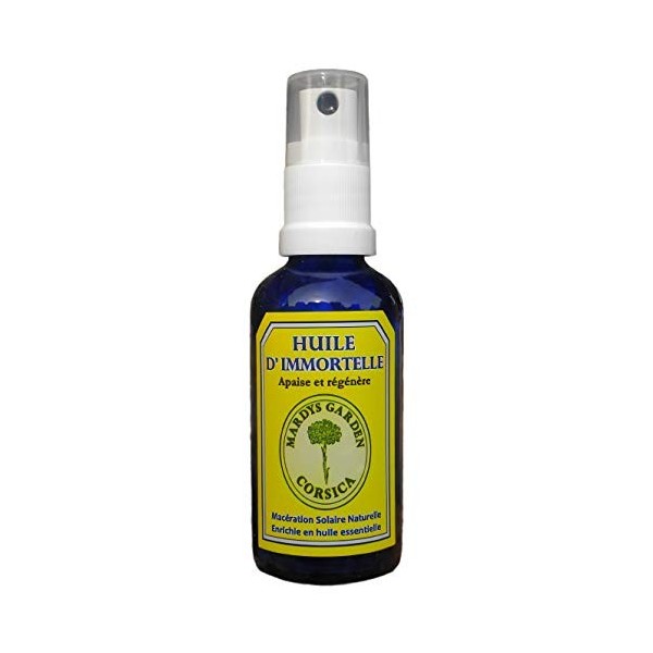 Huile dimmortelle Corse 50ml. Prête à lemploi, macérât de fleurs riche en huile essentielle dimmortelle Bio.