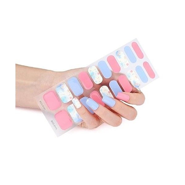 20pcs Bandes Vernis À Ongles Couleur Unie Autocollants Pour Ongles En Gel Autocollants Bandes Dongles En Gel Enveloppes Comp