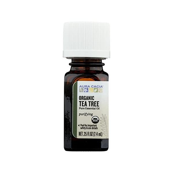 AURA CACIA - Organic Essential Oil Tea Tree - 0.25 fl. oz. 7.4 ml 