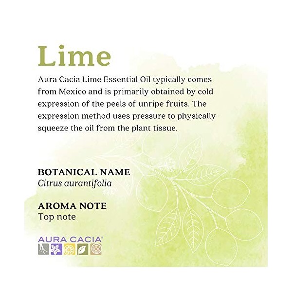 Aura Cacia 0620542 pure huile de lime Essential - 0,5 onces liquides