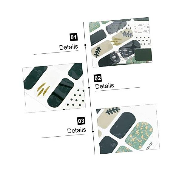 minkissy 6 Feuilles Nail Art Autocollants Couleur Autocollants Nail Art Décoration Autocollants Pour Ongles Femmes Nail Décor