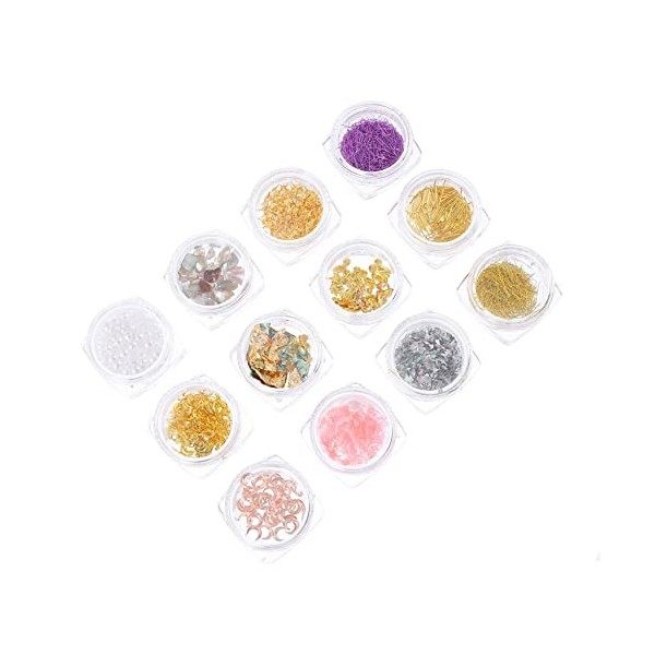 FRCOLOR 1 Boîte Nail Art Accessoires Nail Décoration Nail Art Décoration Perle Accessoires Manucure Glitter Feuilles Manucure