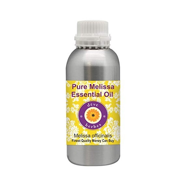 Huile essentielle de Melissa Pure Deve Herbes Melissa officinalis à 100% de qualité thérapeutique à la vapeur naturelle 125