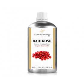 BIO | Huile essentielle de BAIE ROSE Bio - 500 ML - 100% pure et naturelle | Chémotypée et Certifiée AB | Comptoir Des Epic