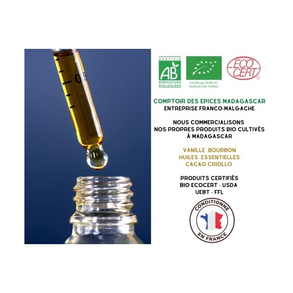 BIO | Huile essentielle de COSMOS Bio - 500 ML - 100% pure et naturelle | Chémotypée et Certifiée AB | Comptoir Des Epices