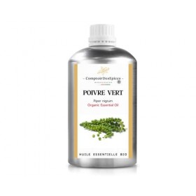 BIO | Huile essentielle de POIVRE VERT Bio 500 ML 100% pure et naturelle | Chémotypée et Certifiée Bio ECOCERT Marque Fran