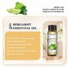 EUQEE Huile Essentielle Bergamote 10ml, 100% Pure Huile de Bergamote Bio, Naturelles Huiles Essentielles pour Diffuseur, Arom