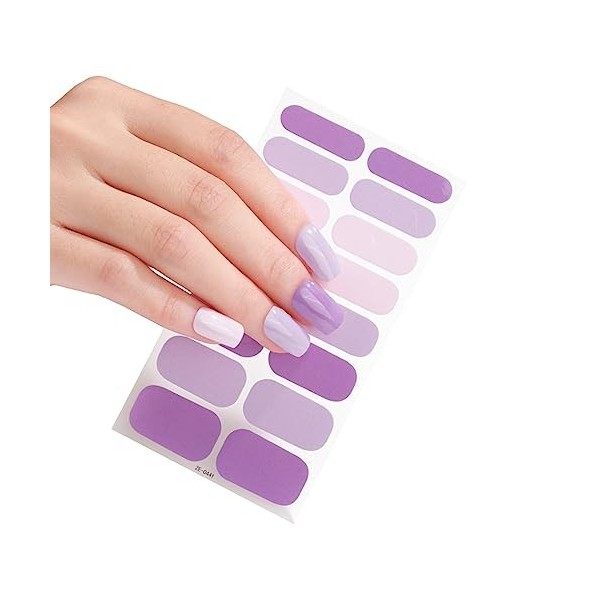 Haveratio 16 Bandes Semi-Durcis Gel Nail Strips Gel Nail Stickers Été Vernis À Ongles Strips Nail Wraps Autocollants Auto-Adh