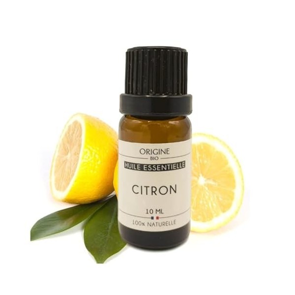 Origine.bio - Huiles Essentielle Citron 10 ml, Français | 100% Naturelle Pure Huile Essentielle De Citron de Qualité, Huile E