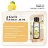 EUQEE Huile Essentielle Citron 10ml, 100% Pure Huile de Citron Bio, Naturelles Huiles Essentielles pour Diffuseur, Aromathéra