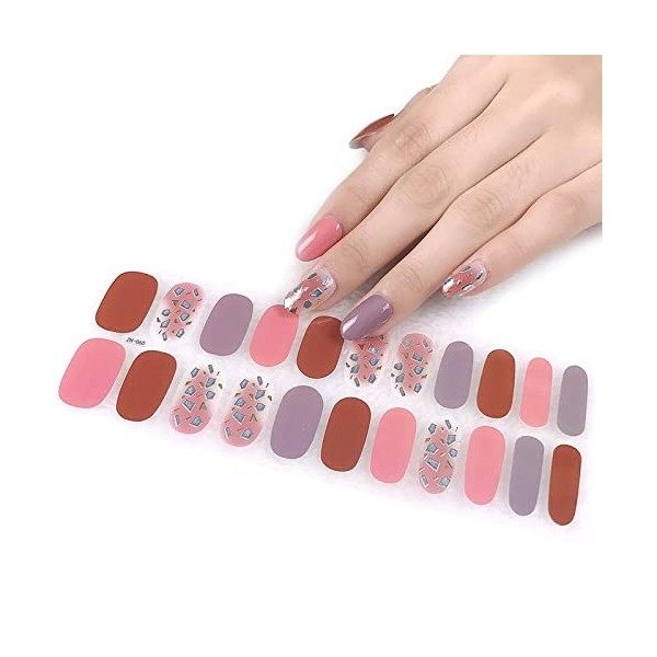 Haveratio 22 doigts manucure autocollants vernis à ongles Film ongles autocollants 3D bronzant étanche adhésif ongles décalco