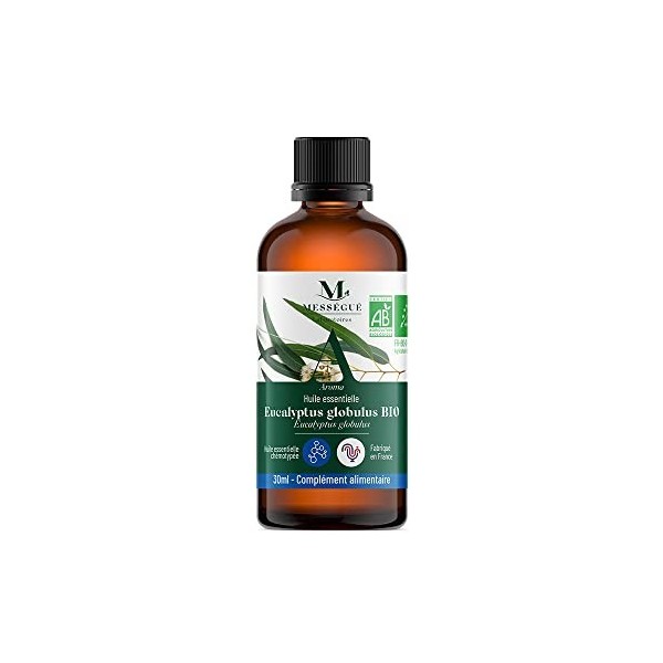 Huile essentielle de EUCALYPTUS GLOBULUS BIO – 30 ml – 100% pure et naturelle – HECT - Mességué