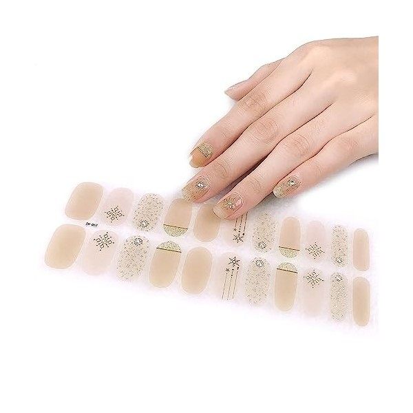 Haveratio 22 doigts manucure autocollants vernis à ongles Film ongles autocollants 3D bronzant étanche adhésif ongles décalco