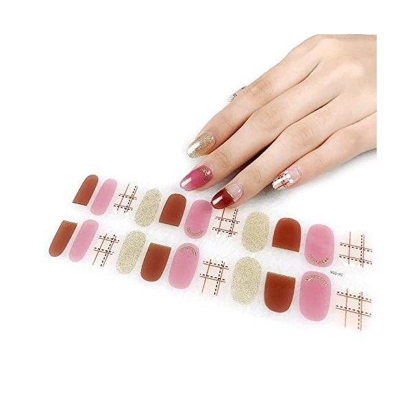 Haveratio 22 doigts manucure autocollants vernis à ongles Film ongles autocollants 3D bronzant étanche adhésif ongles décalco