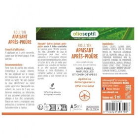 OLIOSEPTIL - RollOn apaisant après-piqûre - Huiles essentielles pures & naturelles - Aide à apaiser les démangeaisons - Roll