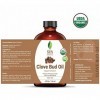 SVA ORGANICS Huile essentielle de clou de girofle 4 oz biologique USDA 100% pure huile de qualité thérapeutique naturelle non