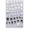 Goth Autocollants pour ongles | Accessoire de nail art autocollant pour fille - 5D effrayant - Avec gravure stéréoscopique po