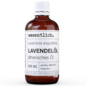 Wesentlich. Huile essentielle de lavande 100 % naturelle dans une bouteille en verre 100 ml 