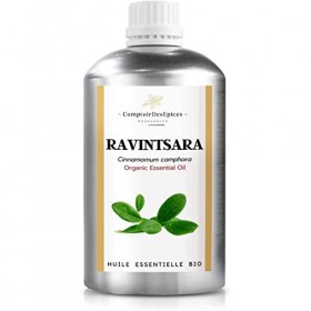 RAVINTSARA - 1Litre - Huile Essentielle de Ravintsara Bio - 100% Pure et Naturelle - Chémotypée et Certifiée AB - Comptoir 