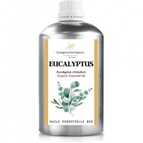 BIO - EUCALYPTUS 500 mL - Huile Essentielle dEucalyptus Citronnée Bio - 100% Pure et Naturelle - Chémotypée et Certifiée 