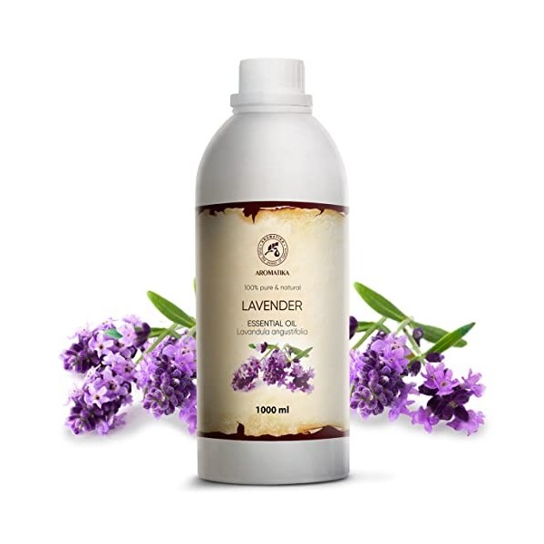 Huile Essentielle de Lavande - 1000ml - Lavandula Angustifolia pour Diffuseur - Aromathérapie - Pure et Naturelle - HE Lavand